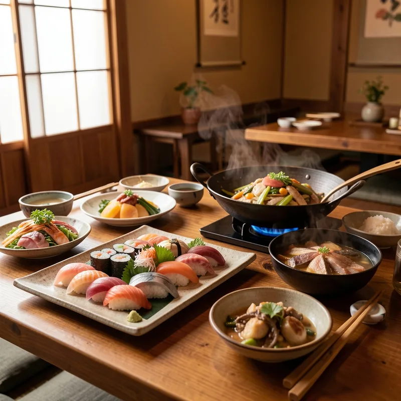Plateau de sushis et makis frais avec baguettes, sauce soja et gingembre mariné